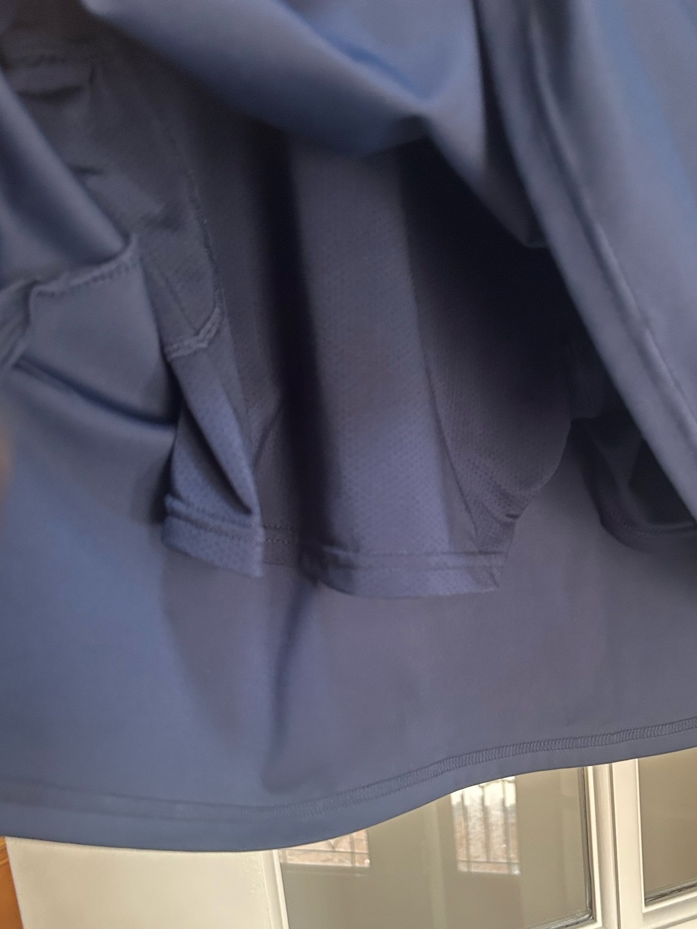 Navy Blue Athletic Culotte Stretchy Skirt with Built In Shorties - Picture 3 of 8